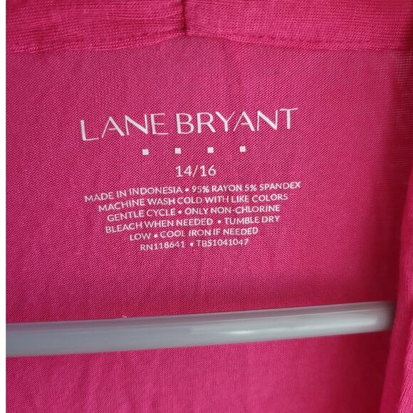 Lane Bryant Pink Short Sleeve Stretchy Open Front Cardigan - 14/16 - Picture 3 of 5